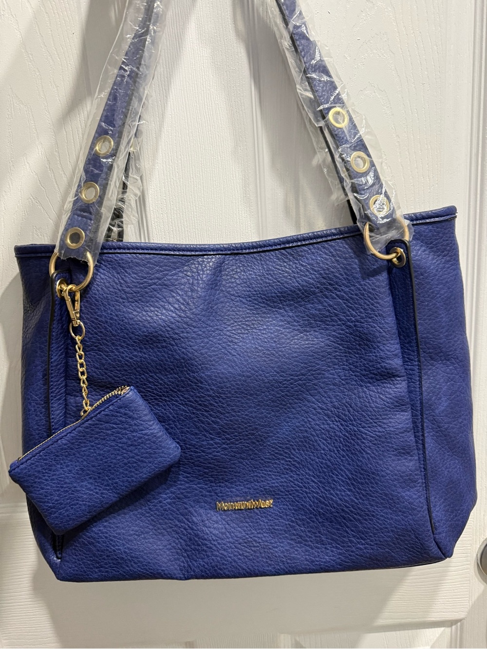 Montana West Royal Blue Pebbled Leather Bag with Coin Pouch